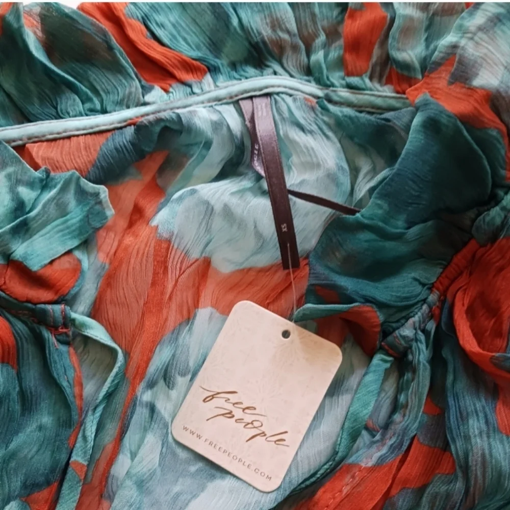 Free People Green and Orange Resort Wear Maxi Sundress - Picture 8 of 10